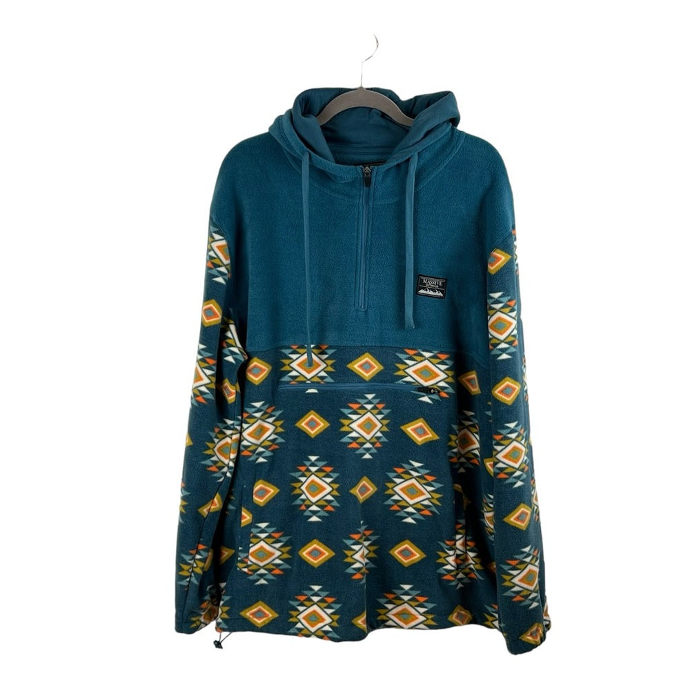 NWT Massive Outdoor Men’s Aztec Quarter Zip Fleece XXL Hoodie